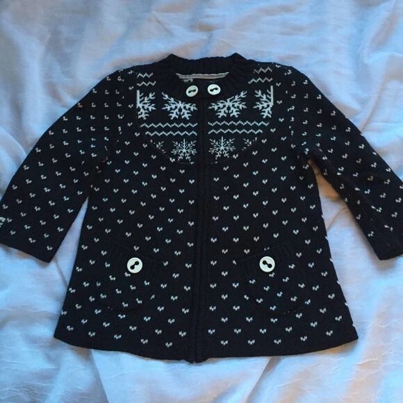 DC skatewear skater snowflake zippered cardigan sweater, size med - Picture 3 of 10